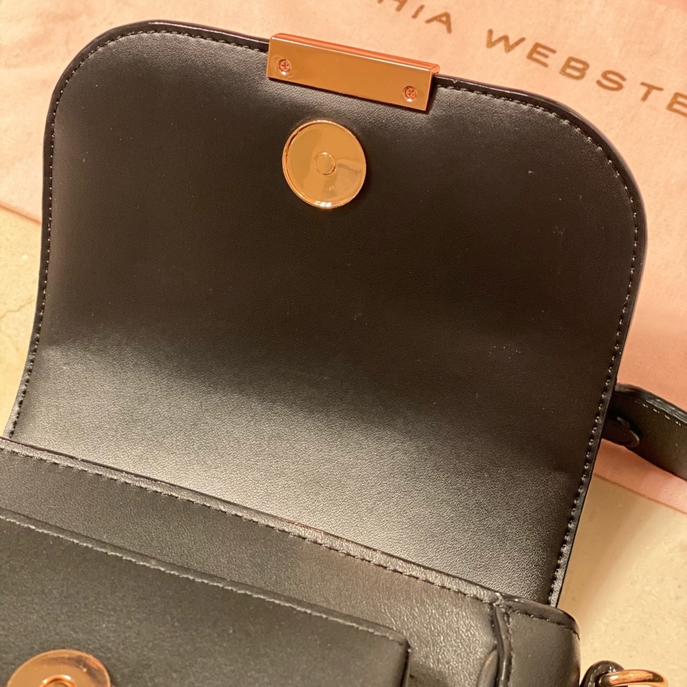 Sophia Webster Black Shoulder Bag with Pink Butterfly Accents - Picture 8 of 10